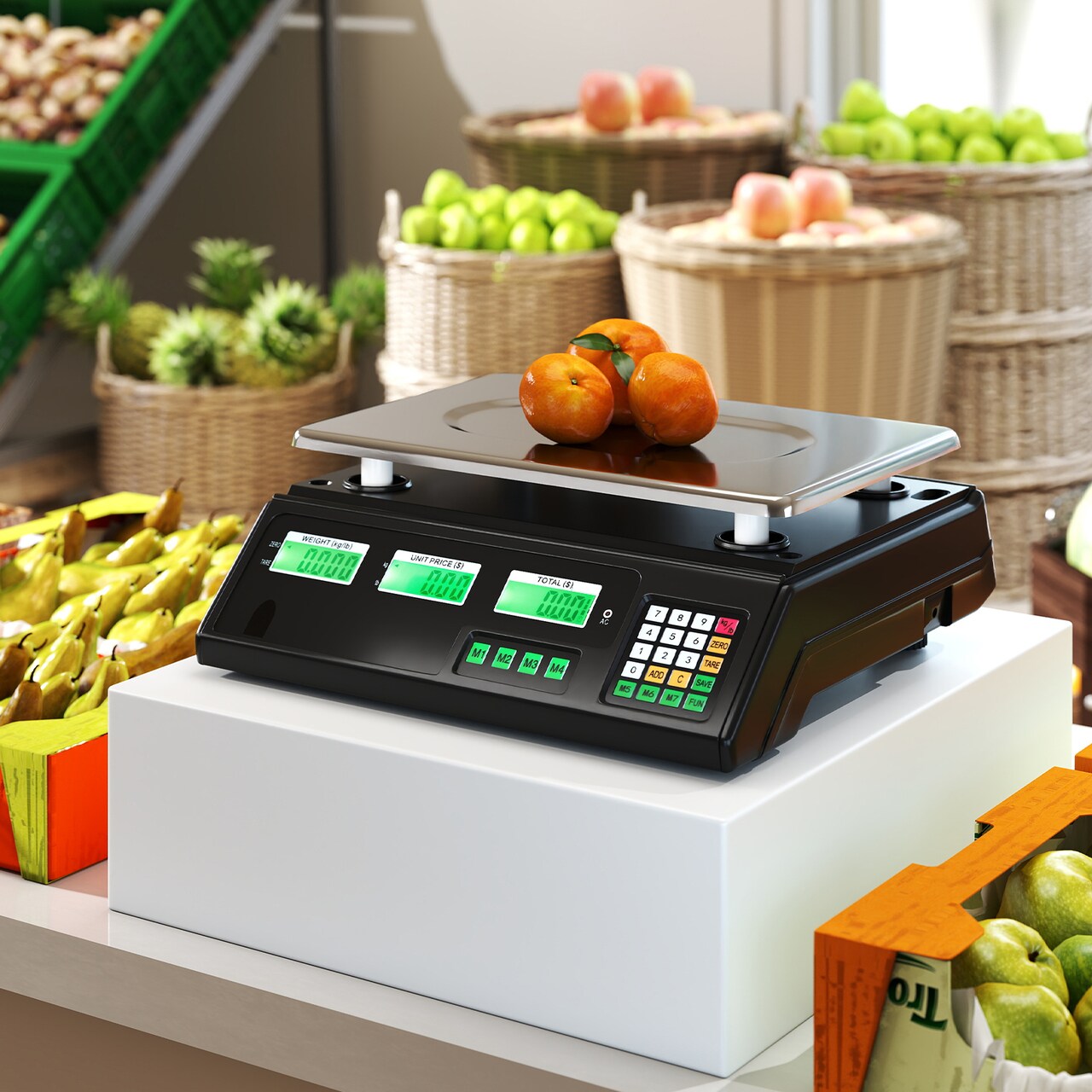 Commercial 88lb Food Scale with Price Computing & Parts Counting LCD Display